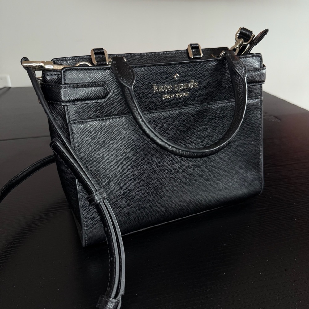 Kate Spade Black Leather Satchel with Classic Design